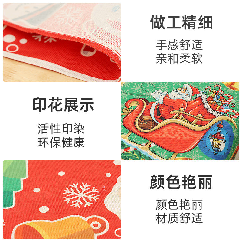 Christmas Decoration Linen Table Flag Christmas Creative Christmas Tree Wreath Printed Table Wallpaper Decoration