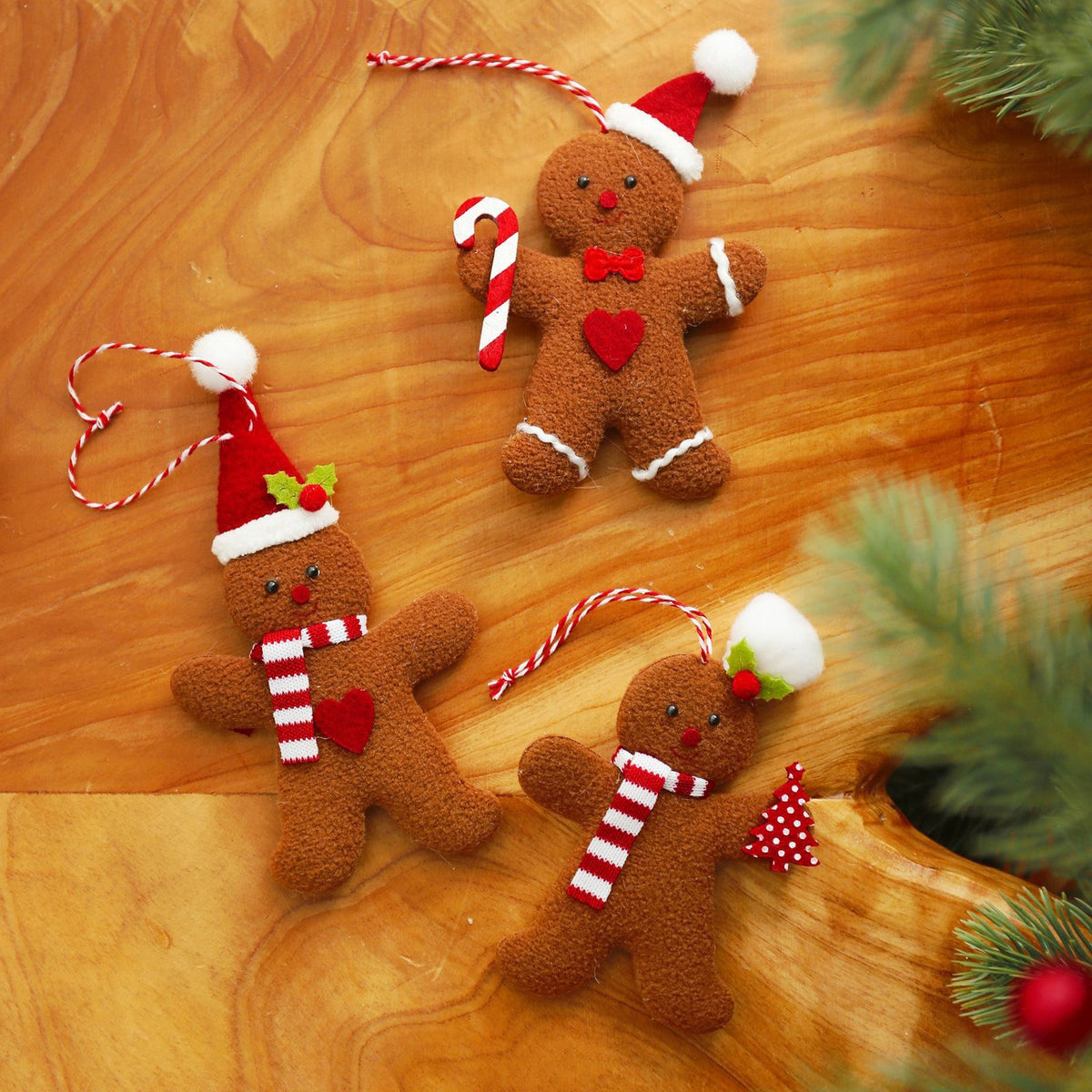 New Christmas Decoration Gingerbread Man Doll Small Pendant Christmas Tree Accessories Pendant 3-Piece Set