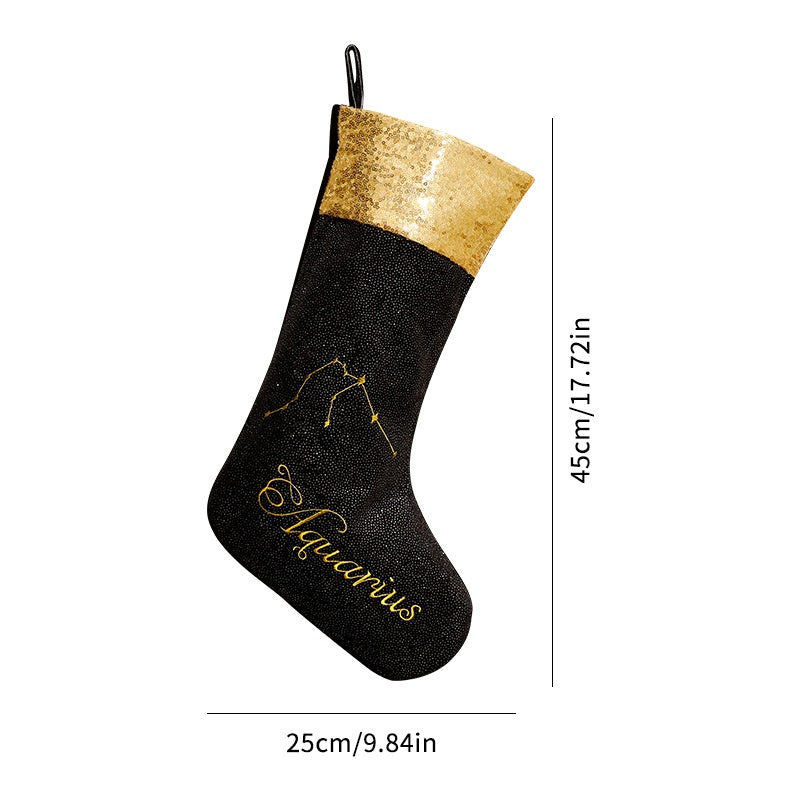 Christmas Decoration Black Zodiac Christmas Socks Christmas Ornament Display Piece