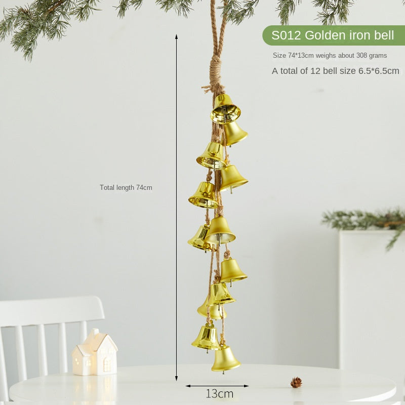 Christmas Atmosphere Decoration Iron Bell Hanging Ornament Christmas Tree Decor Wind Chime Hanging Decor Scene Decoration Pendant