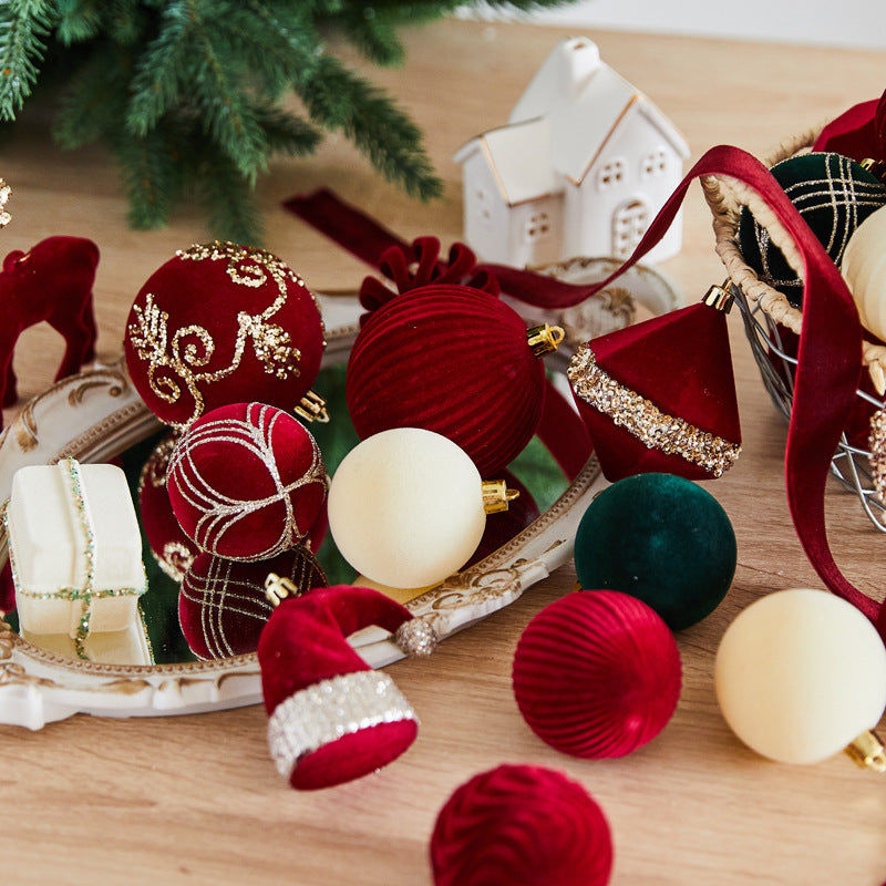 Christmas Red Irregular Ball New Christmas Tree Decoration Hanging Ball Reindeer Wreath Ornament Atmosphere Decoration Hanging Ornament