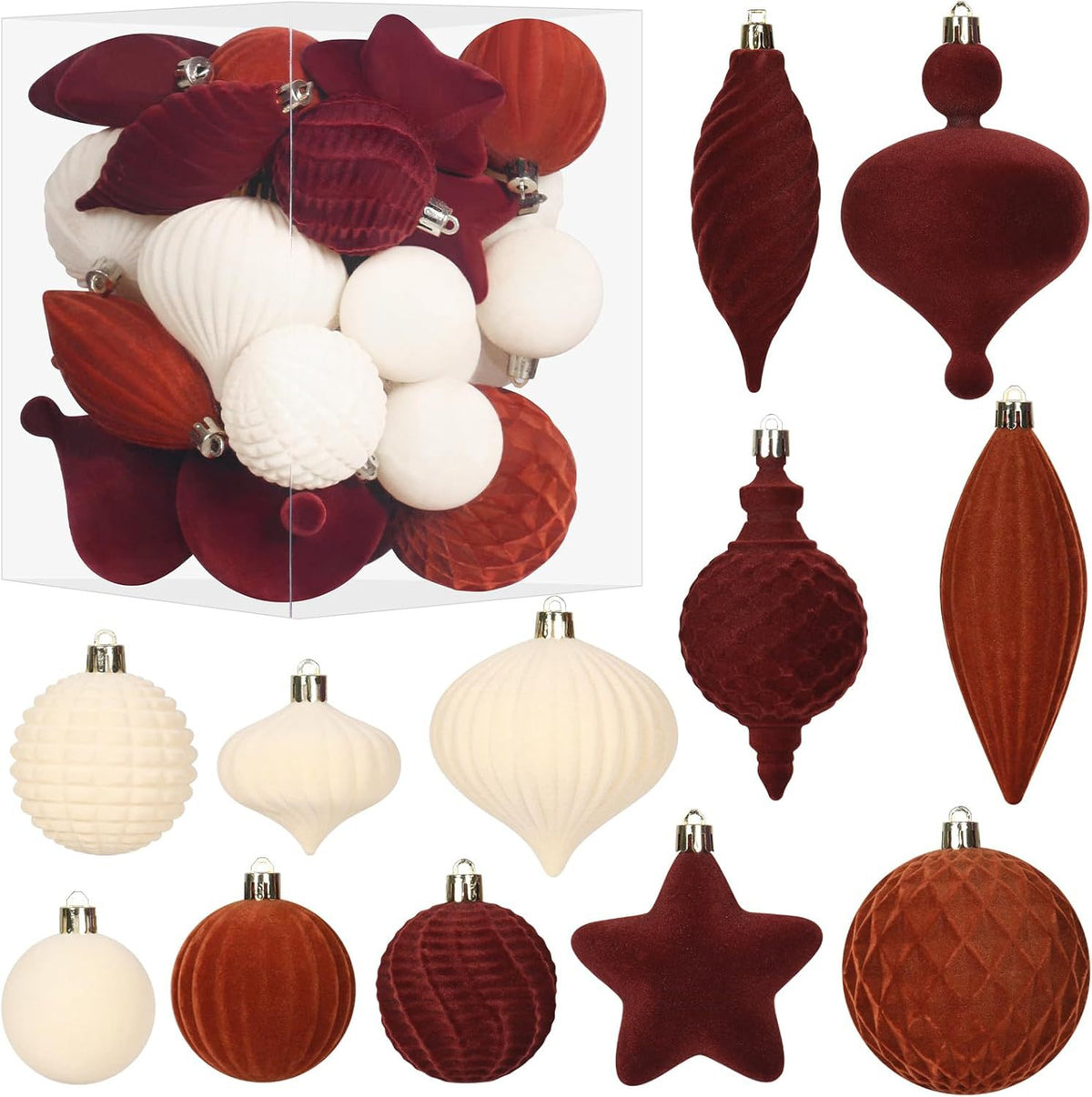 Saintyuan New Irregular Velvet Christmas Ball Set, Christmas Decoration, Christmas Tree Ornament, Window Hanging Decor