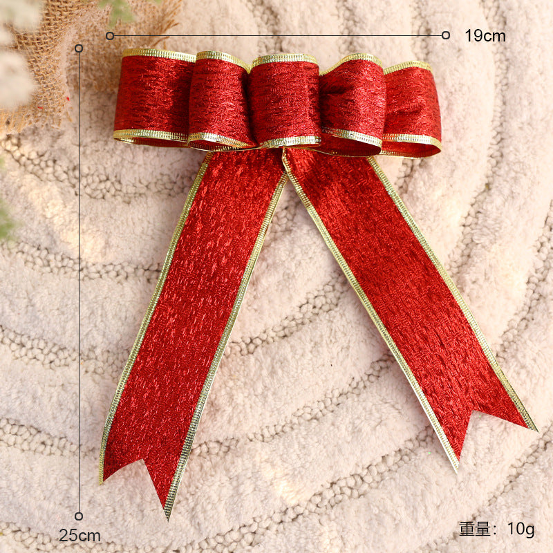 Christmas Tree Decoration with Large Sparkly Bow, Festive Ornament for Holiday Display