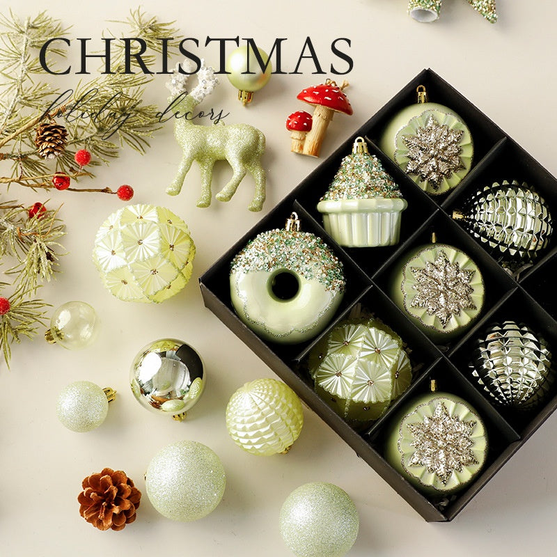 Christmas Ball Electroplated Irregular Painted Christmas Decoration Ornament Hanging Decor