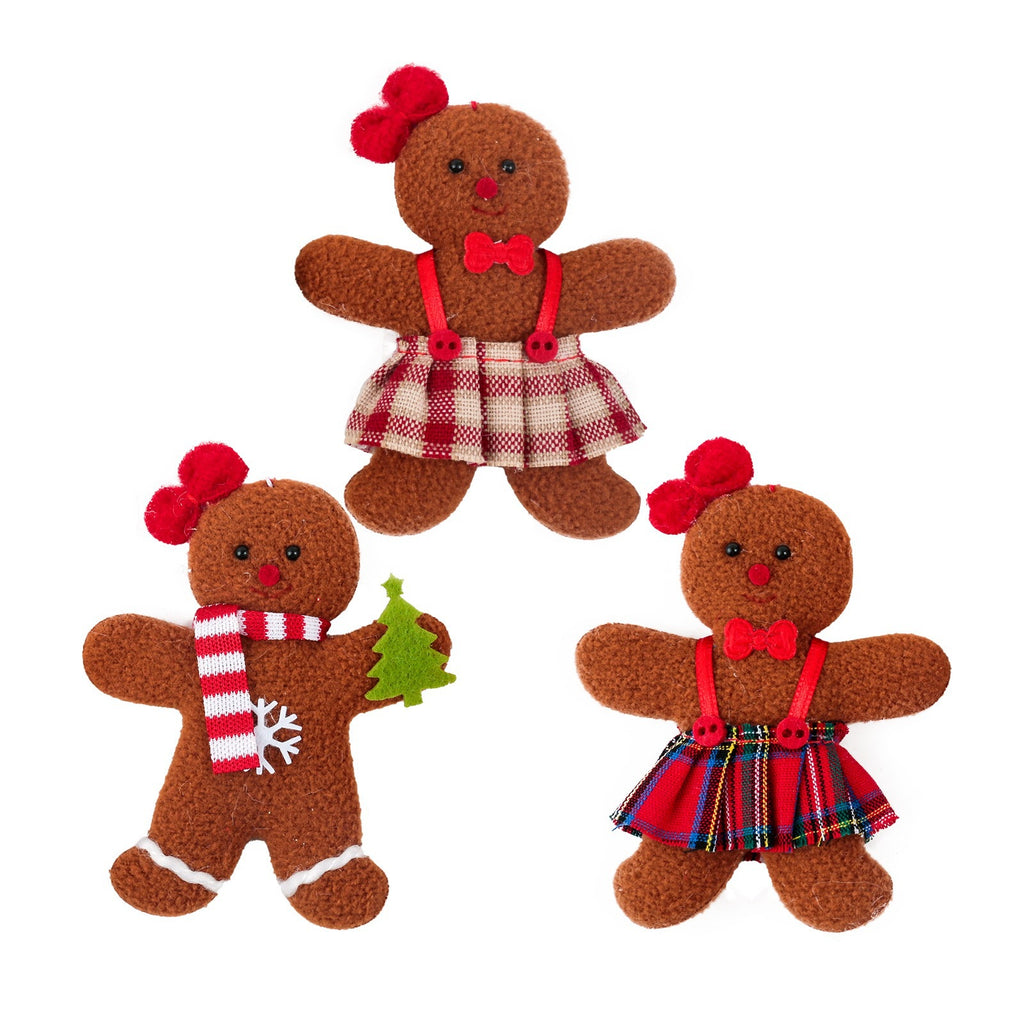 New Christmas Decoration Gingerbread Man Doll Small Pendant Christmas Tree Accessories Pendant 3-Piece Set