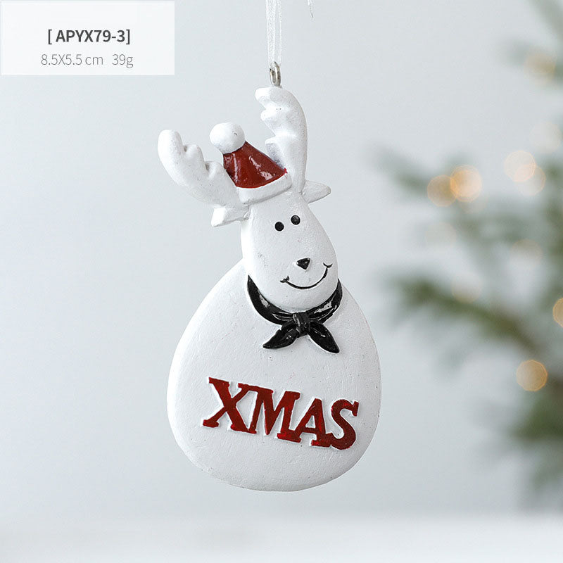 Christmas Decoration Decoration Santa Claus Snowman Christmas Tree Resin Small Pendant Pendant