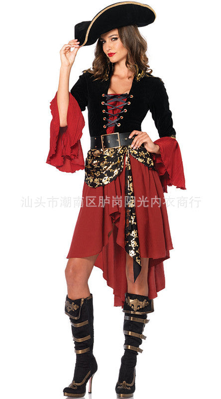Pirate Queen Costume Role Play Uniform Halloween Outfit Anime