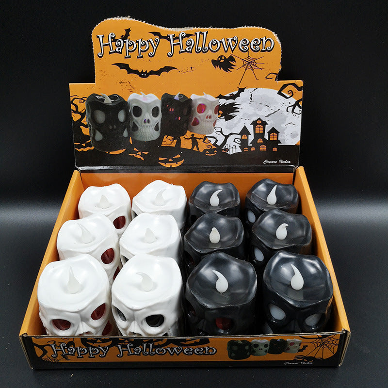 Halloween Pumpkin Lantern Halloween Decoration Props LED Electronic Candle Light Party Supplies Luminous Nightlight Wind Lantern
