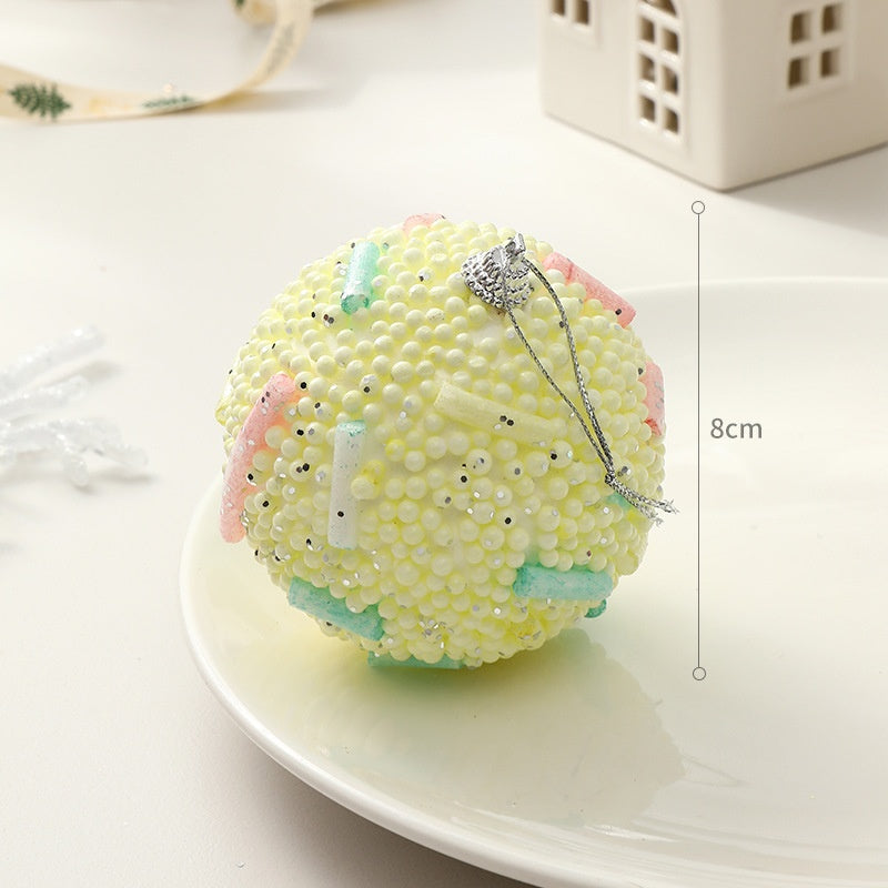Christmas Decoration Festival Scene Decoration Christmas Tree Ornament Handmade DIY Macaron Christmas Ball Small Hanging Decor