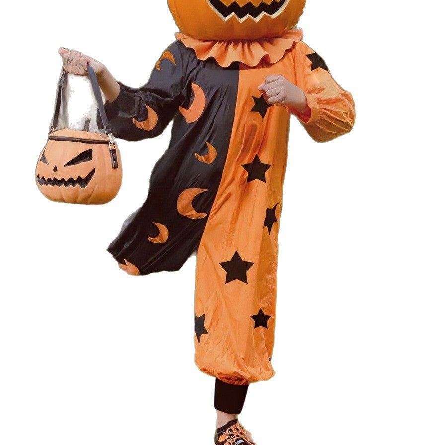 Halloween Costume Printed Long Sleeve Pants Jumpsuit for Women