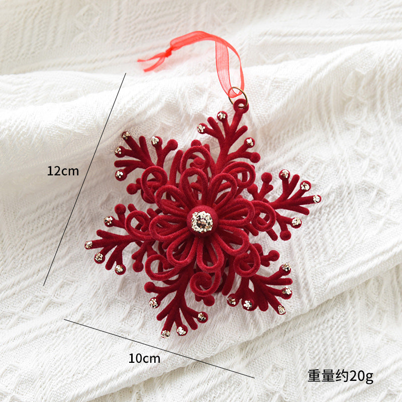 Christmas decoration red flocking elk bell pendant Christmas tree decoration ornaments