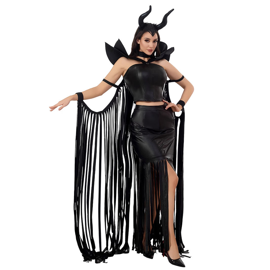 Gothic Vampire Robe Sexy Queen Sleeping Beauty Cape Dress