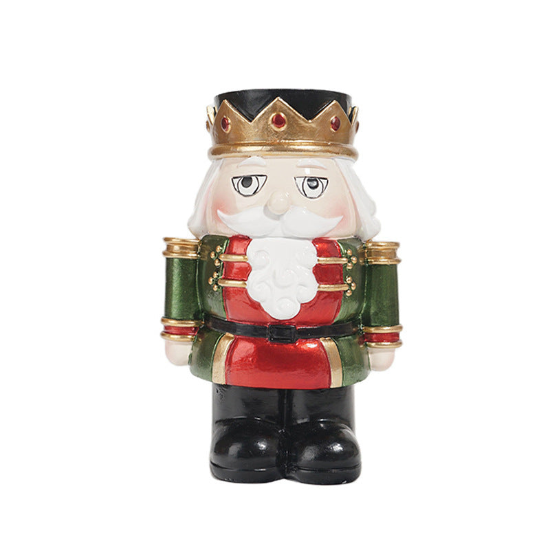 Christmas Nutcracker Candlestick Home Living Room Desktop Festive Atmosphere Candle Decoration Ornament