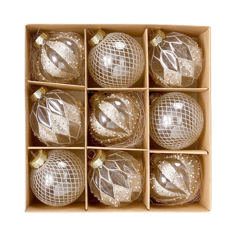 Christmas Tree Decorative Transparent Ball Ornament Hanging Decoration with Pendant Accessory