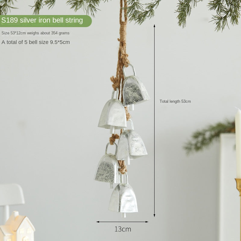 Christmas Atmosphere Decoration Iron Bell Hanging Ornament Christmas Tree Decor Wind Chime Hanging Decor Scene Decoration Pendant