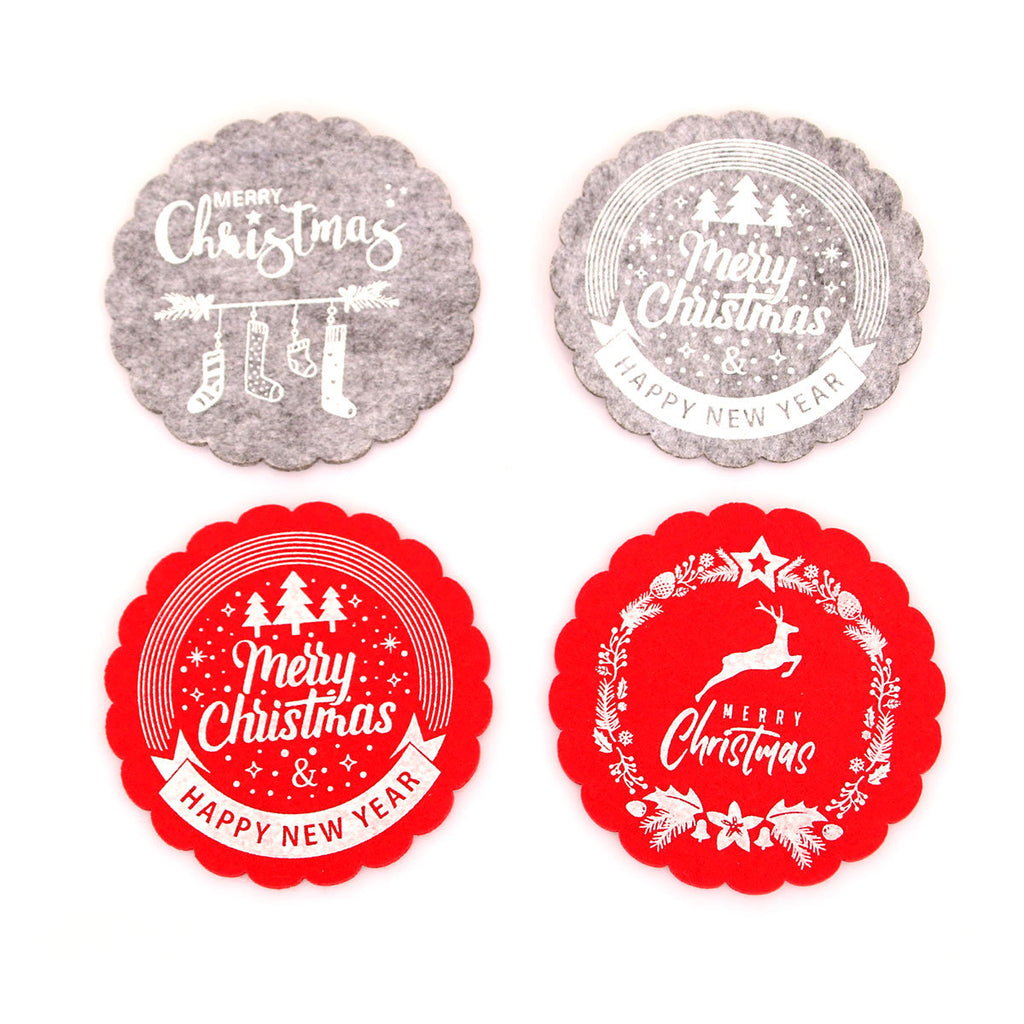 Christmas Wine Cup Mat Tea Cup Mat Christmas Hotel Restaurant Home Decoration Supplies