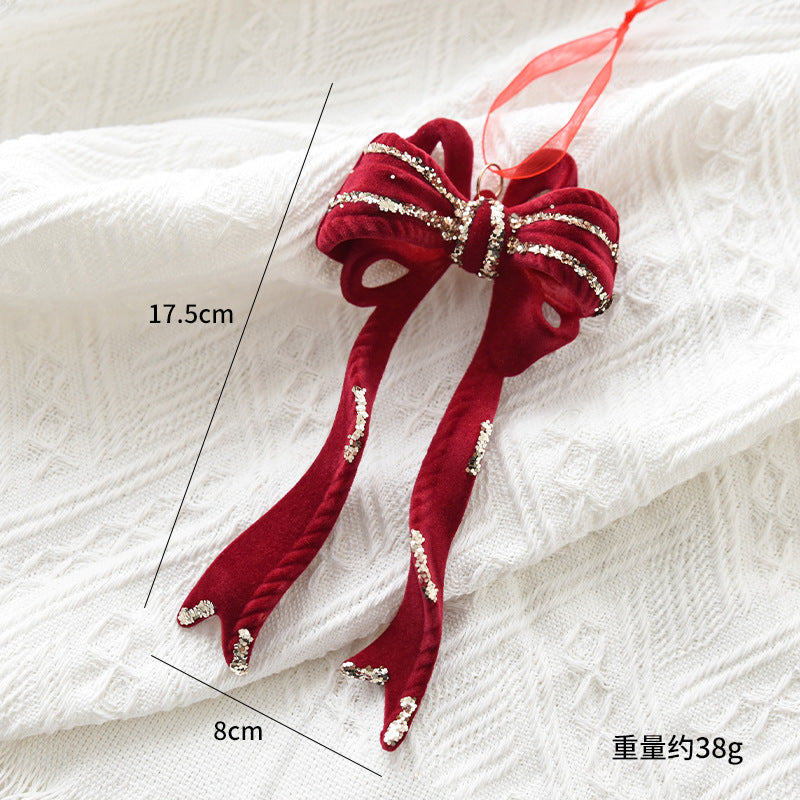 Christmas decoration red flocking elk bell pendant Christmas tree decoration ornaments