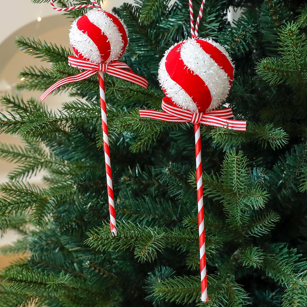 Santa Yuen New Red and White Decorative Foam Candy Cane Lollipop Ornament Christmas Decoration Christmas Tree Decoration