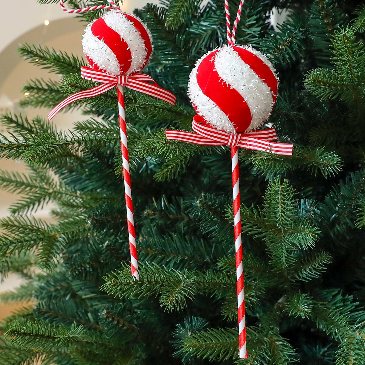 Santa Yuen New Red and White Decorative Foam Candy Cane Lollipop Ornament Christmas Decoration Christmas Tree Decoration