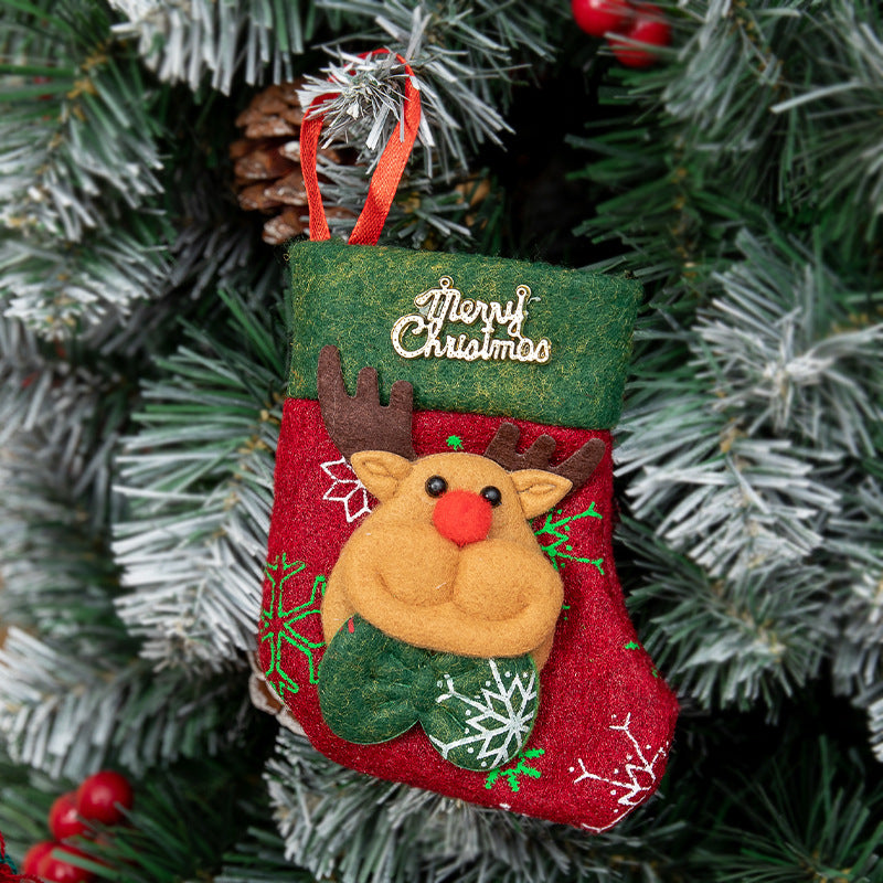 Christmas Socks Gift Bag Cartoon Kids Gift Socks Large and Small Sizes Christmas Small Gift Decoration Sock Ornaments