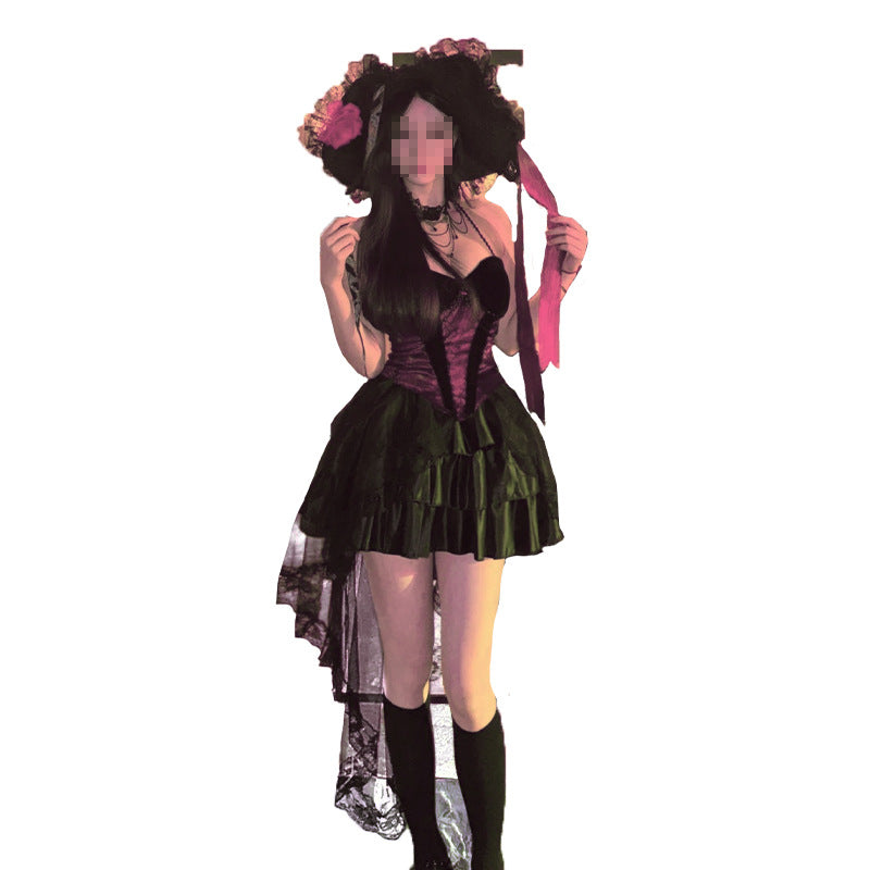 Halloween Cosplay Duke Costume Dark Style Sleeveless Short Dress Set Sexy Halloween Outfit