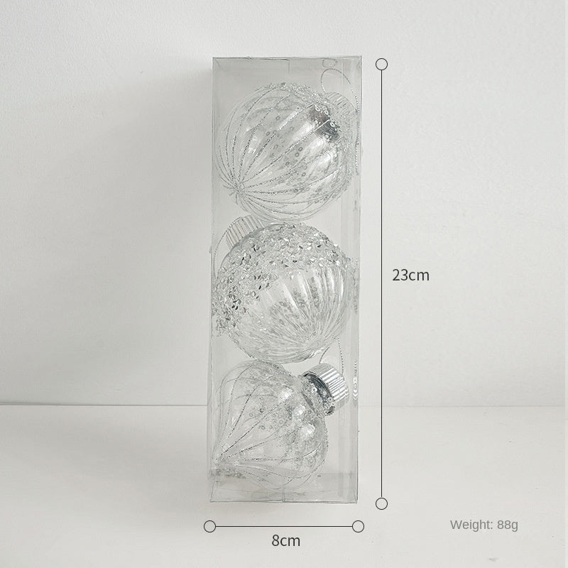 Christmas Tree Decorative Transparent Ball Ornament Hanging Decoration with Pendant Accessory
