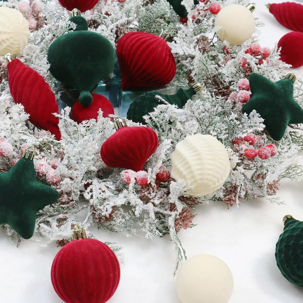 Saintyuan New Irregular Velvet Christmas Ball Set, Christmas Decoration, Christmas Tree Ornament, Window Hanging Decor