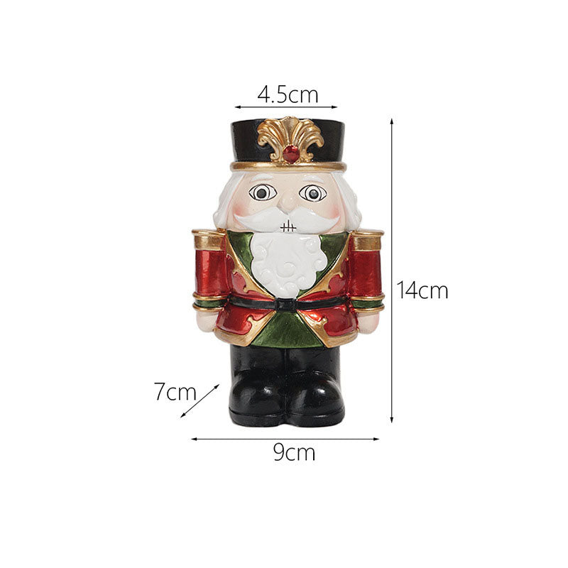Christmas Nutcracker Candlestick Home Living Room Desktop Festive Atmosphere Candle Decoration Ornament