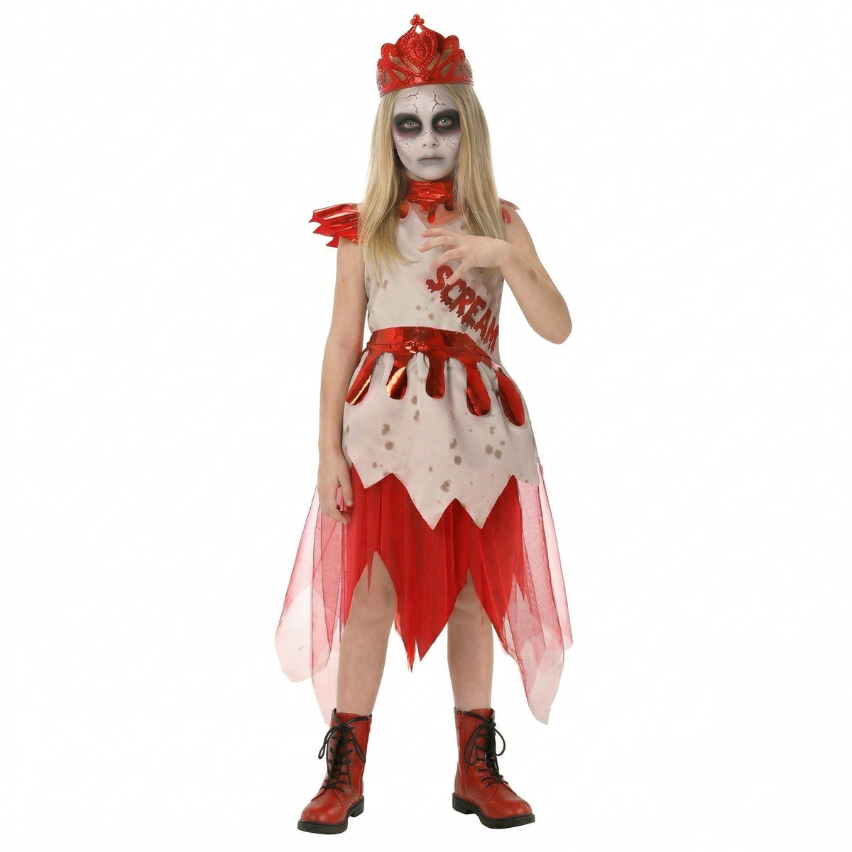 Halloween Children's Bloody Queen Cosplay Costume Party Performance Outfit for Girls