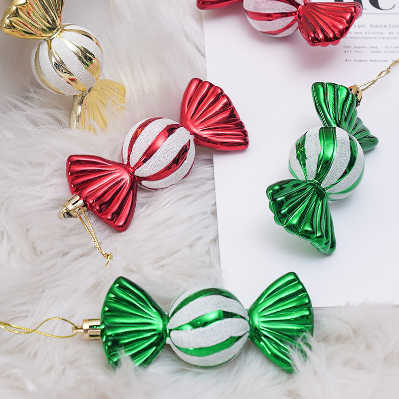 New Christmas candy pendant, Christmas tree decoration, electroplated painted plastic props, window display, counter decoration