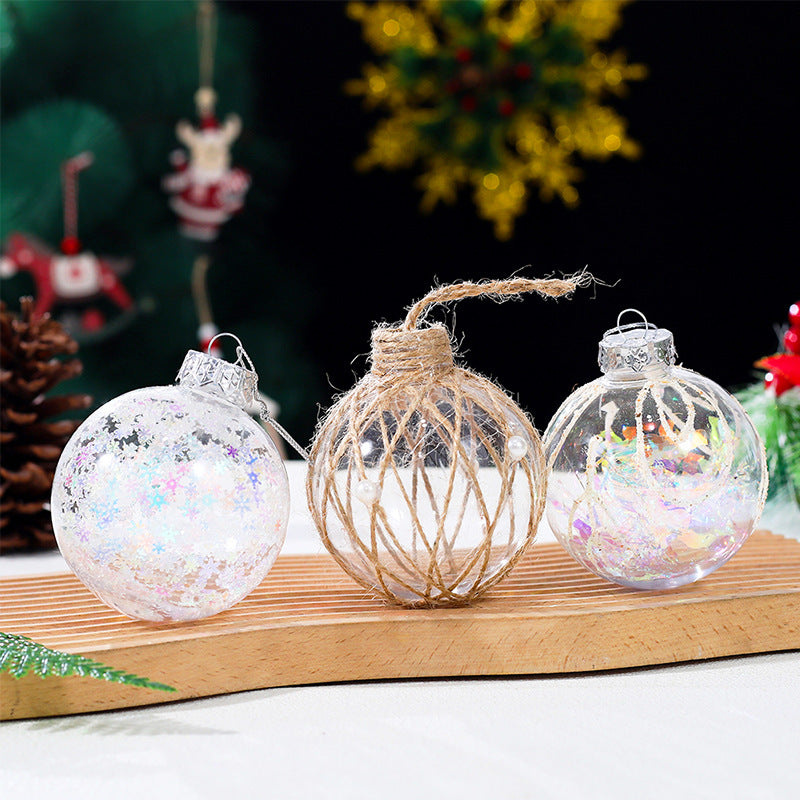 New Christmas Ball 8CM Painted Ball Christmas Tree Decoration Hanging Ornament Scene Decoration Christmas Decorative Small Hanging