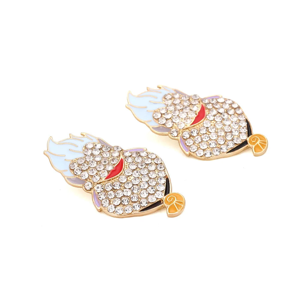 Exaggerated Rhinestone Characters Earrings for Woman Halloween Earrings Jewelry Party Casual