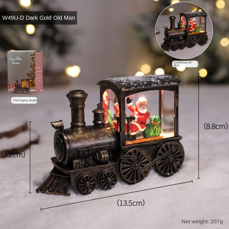 Christmas European Vintage Locomotive LED Warm Light Decoration