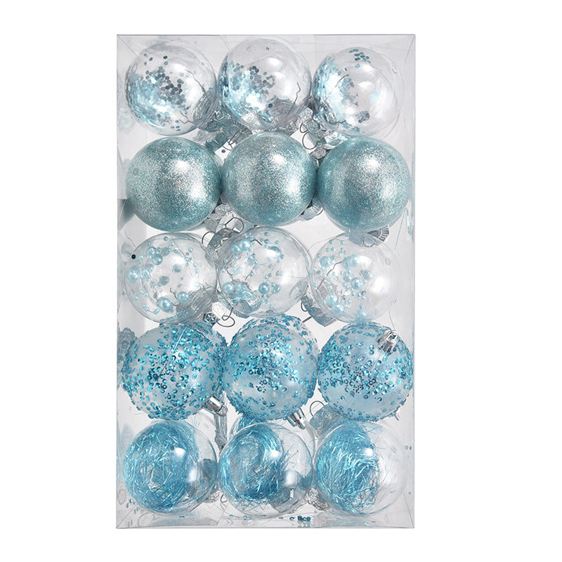 6cm30PCSpet Transparent Christmas Ball Set, Christmas Tree Pendant, Festival Window Decoration Prop