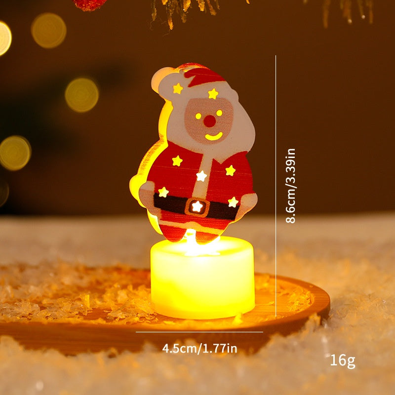 LED Electronic Candle Light Christmas Tree Santa Claus Snowman Creative Candle Night Light Decorative Ornament