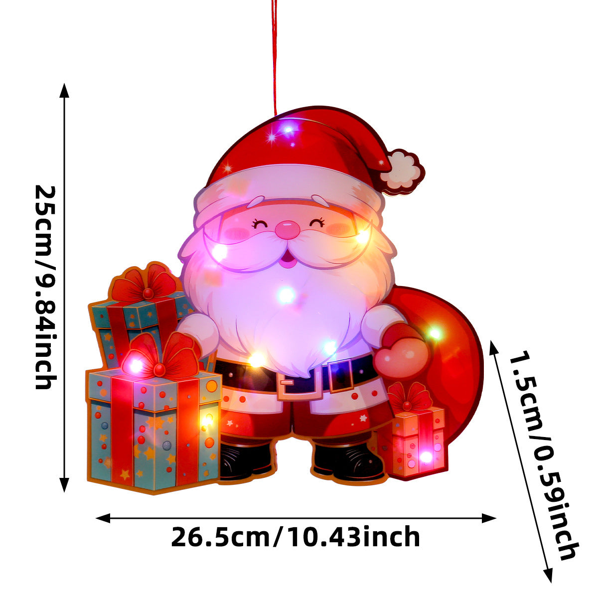 Santa Claus luminous door hanging decoration Christmas home DIY colorful lights snowman scene decoration hanging decoration