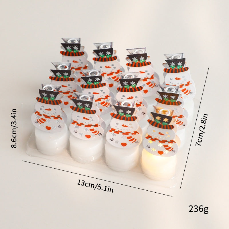 LED Electronic Candle Light Christmas Tree Santa Claus Snowman Creative Candle Night Light Decorative Ornament
