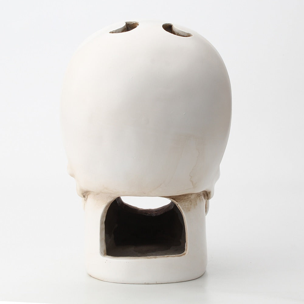 Creative resin handicraft horror facial ornament with a large mouthed skull candlestick