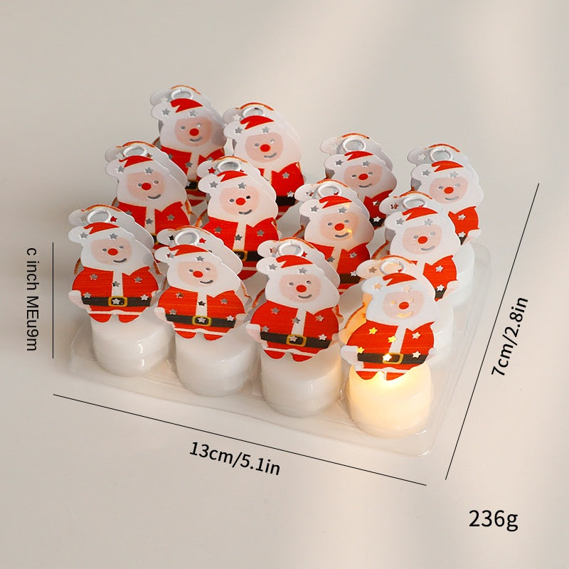 LED Electronic Candle Light Christmas Tree Santa Claus Snowman Creative Candle Night Light Decorative Ornament