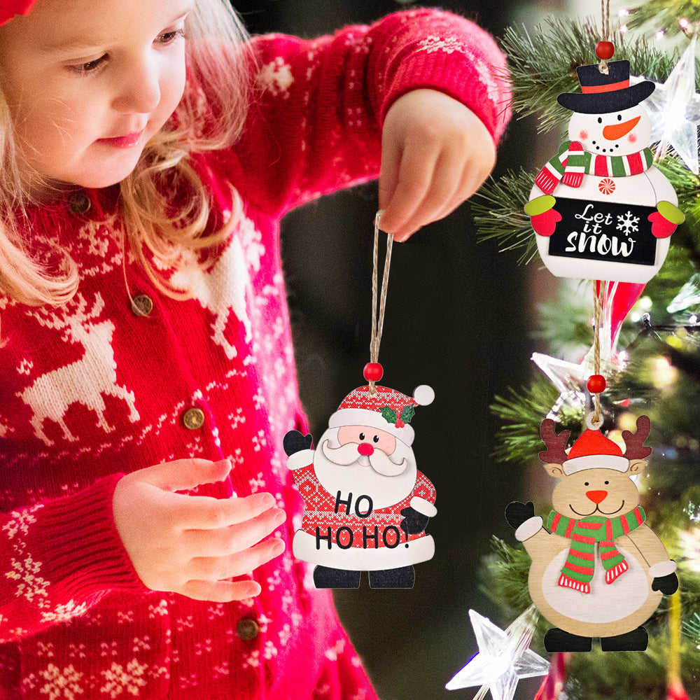 Christmas tree decoration, Christmas prints, wooden pendants, Christmas tree hanging decorations, home furnishings, shopping mall atmosphere decoration