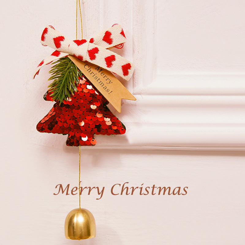 Christmas tree bell pendant, hanging bell decoration, doorbell decoration, Christmas car hanging, wind chime gift