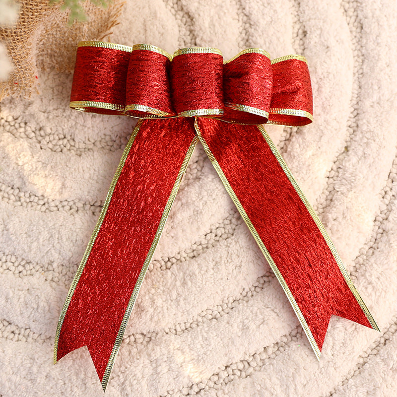 Christmas Tree Decoration with Large Sparkly Bow, Festive Ornament for Holiday Display