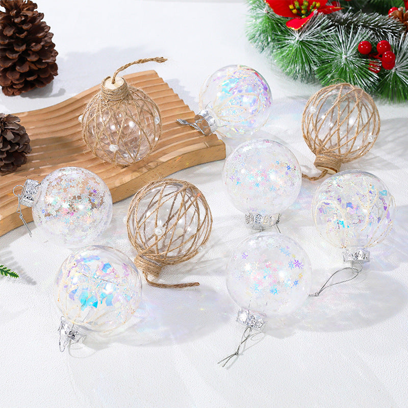 New Christmas Ball 8CM Painted Ball Christmas Tree Decoration Hanging Ornament Scene Decoration Christmas Decorative Small Hanging