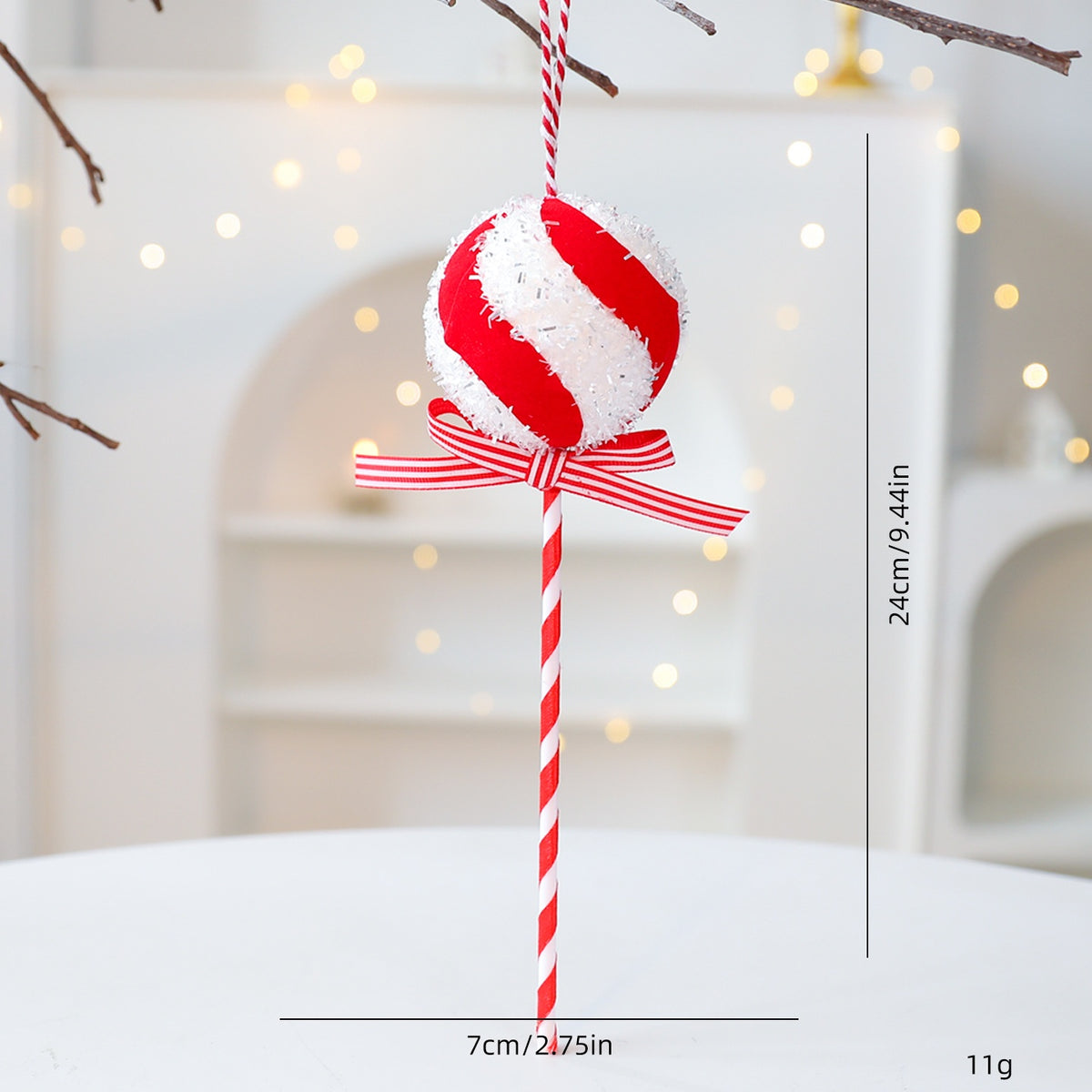 Santa Yuen New Red and White Decorative Foam Candy Cane Lollipop Ornament Christmas Decoration Christmas Tree Decoration