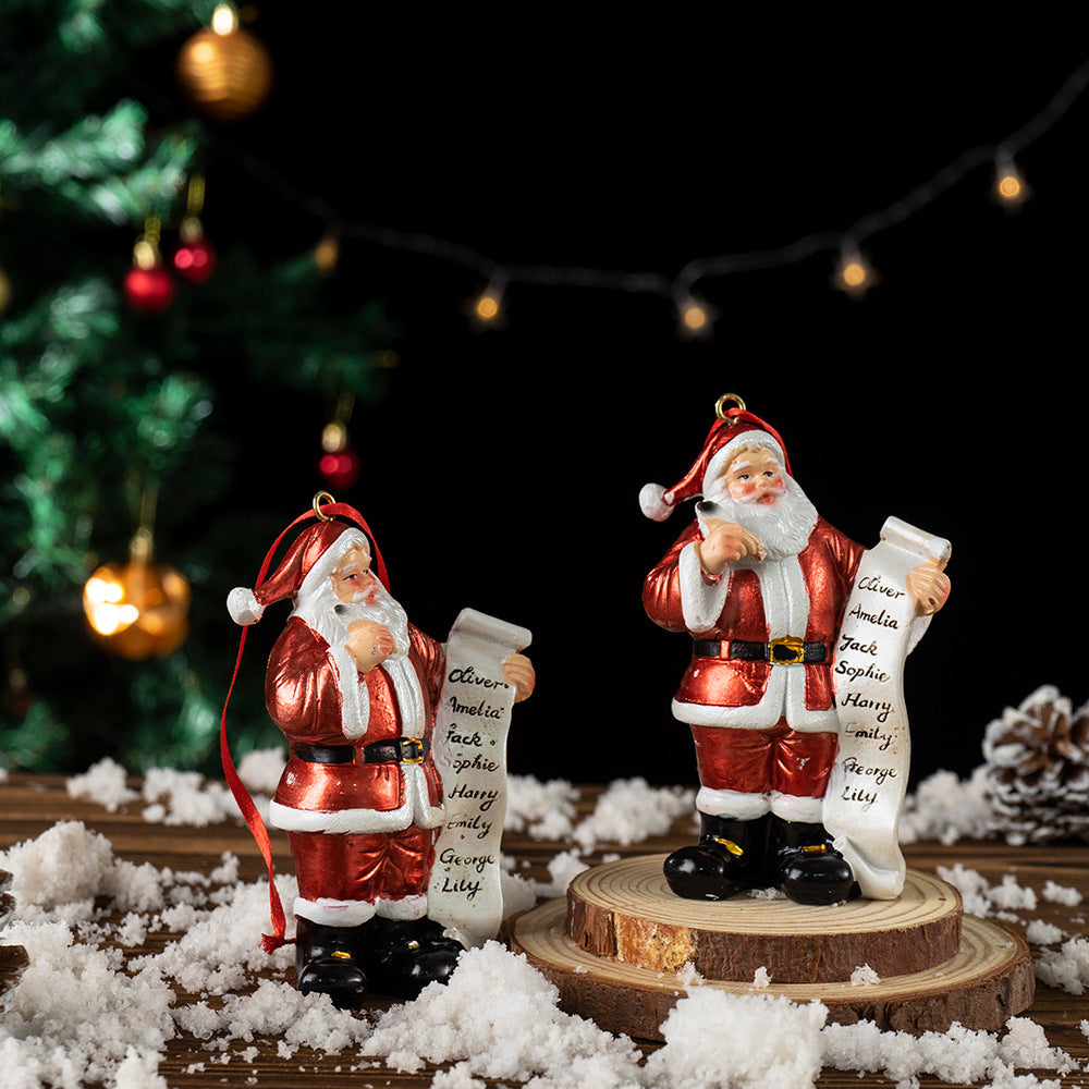 Santa Claus Christmas Pendant Home Christmas Tree Ornament Gift Decoration Resin Ornament