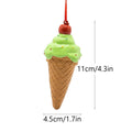 Christmas Ice Cream Ornament Decoration for Christmas Tree Christmas Scene Decoration Resin Craft Hanging Decor