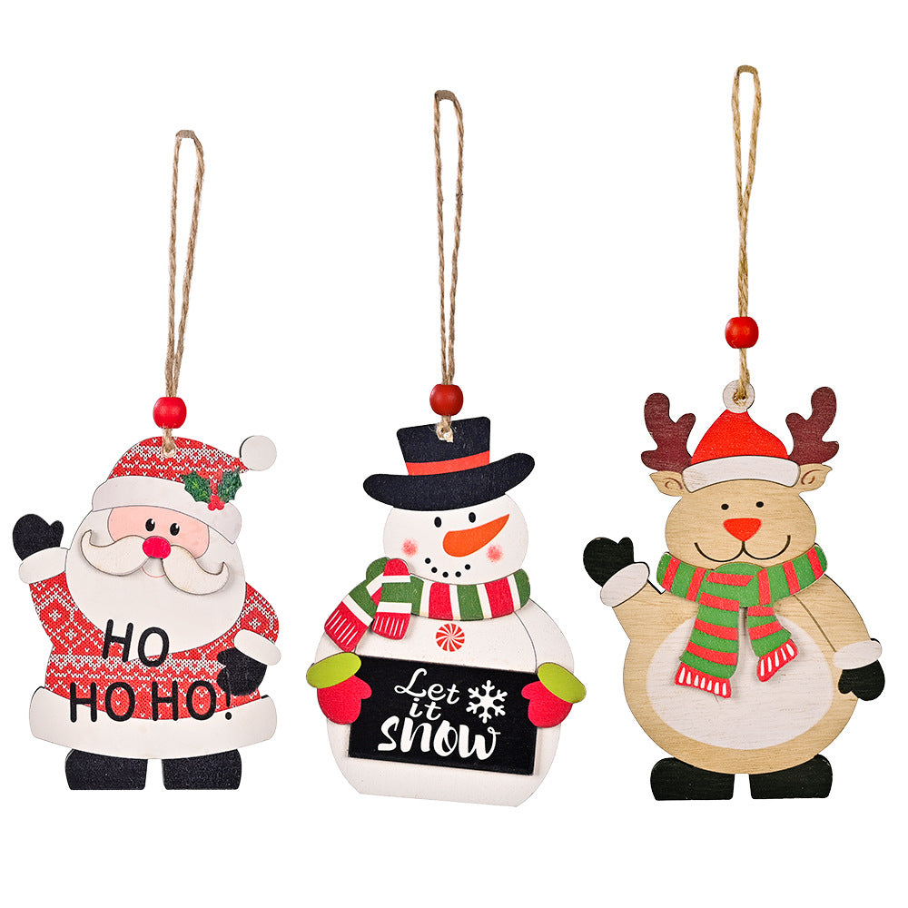 Christmas tree decoration, Christmas prints, wooden pendants, Christmas tree hanging decorations, home furnishings, shopping mall atmosphere decoration