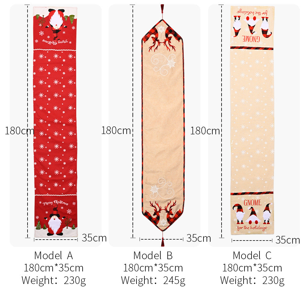 Christmas Decoration Faceless Elderly Table Flag Snowflake Tablecloth Creative European Christmas Tea Table Decoration Meal Mat