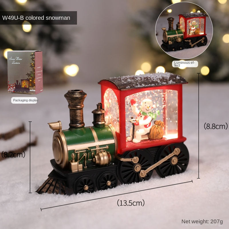 Christmas European Vintage Locomotive LED Warm Light Decoration