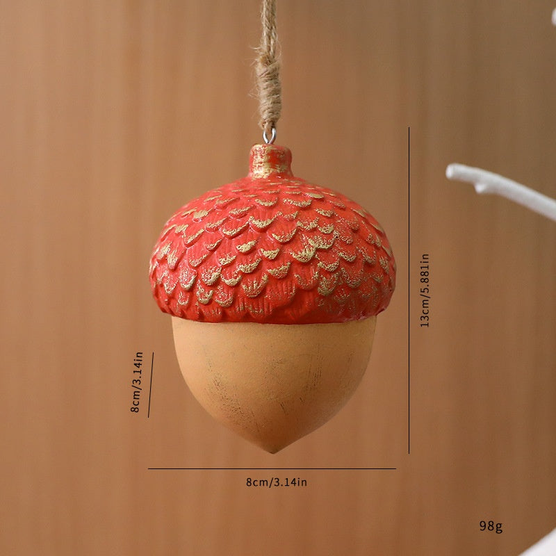 Christmas Wooden Acorn Star Tree Ornament Holiday Decoration Window Hanging